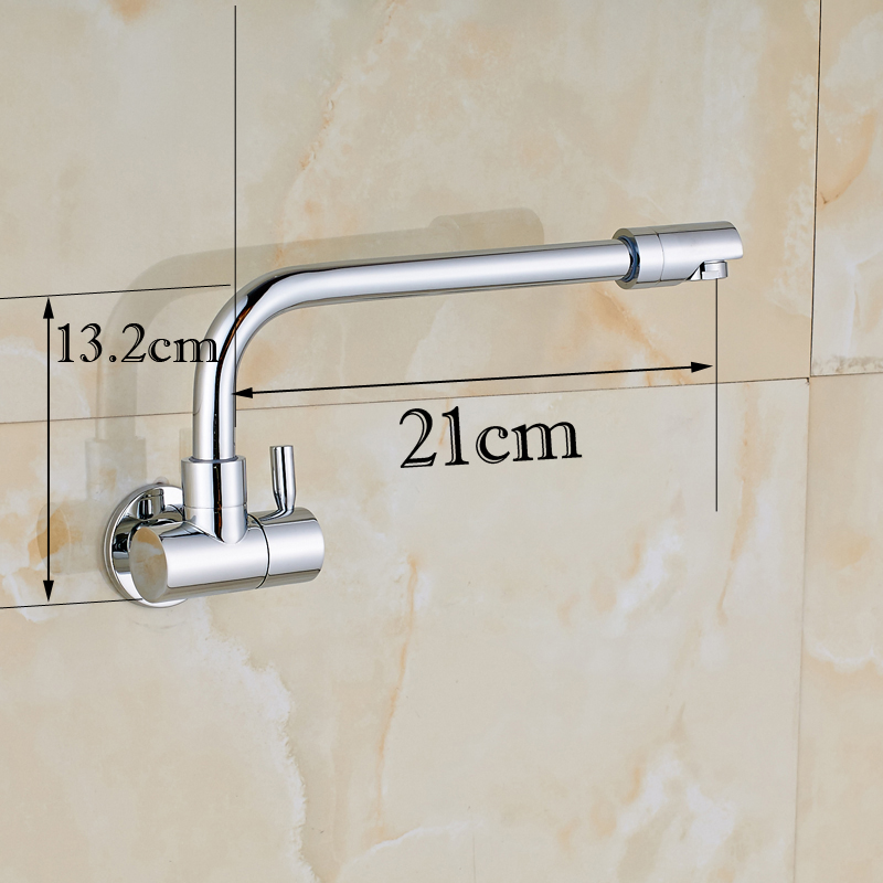 wall mounted single handle 360 rotation brass chrome bathroom kitchen faucet single handle cold water taps