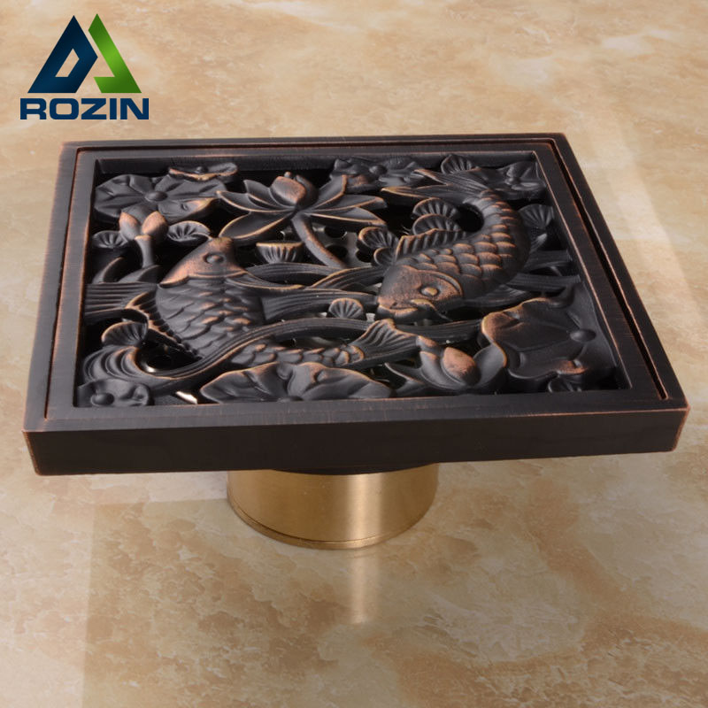 whole and retail art carved floor drain oil rubbed bronze shower ground drain cover