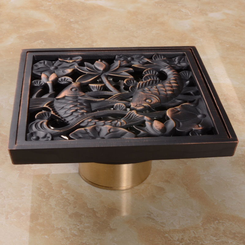 whole and retail art carved floor drain oil rubbed bronze shower ground drain cover