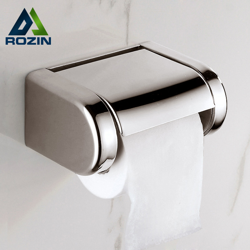 whole and retail chrome bathroom roll paper tissue box wall mounted stainless steel waterproof paper holder