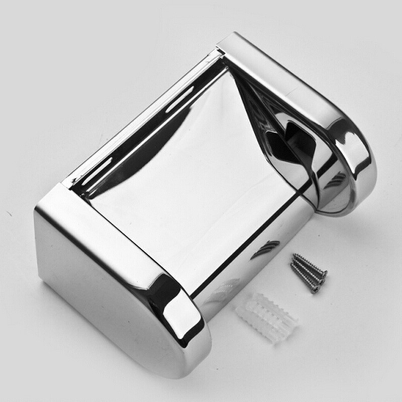 whole and retail chrome bathroom roll paper tissue box wall mounted stainless steel waterproof paper holder