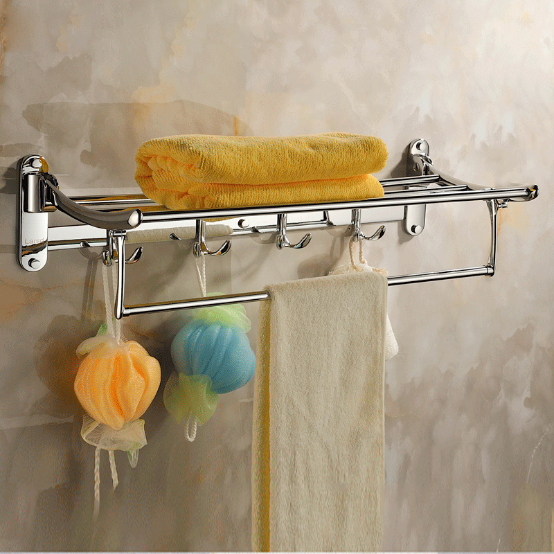 whole and retail wall mounted folding bath towel shelf chrome finish towel rack towel holder towel bar