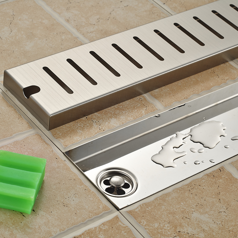 90cm stainless steel rectangle floor shower drain large water flow pane shower channel drainer