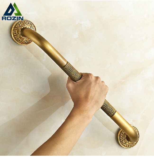 antique brass bathroom safety grab bar wall mount solid brass bath & shower handrail handgrip