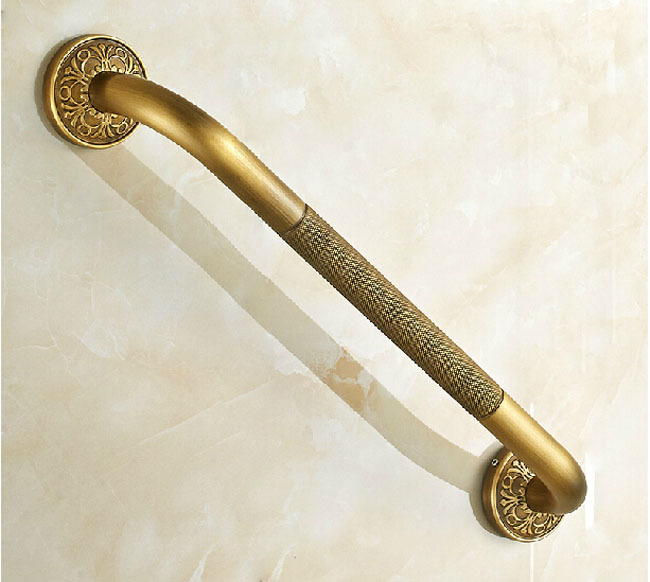 antique brass bathroom safety grab bar wall mount solid brass bath & shower handrail handgrip