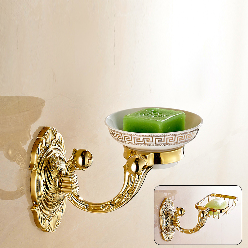 artistic wall mounted brass bathroom decorative soap dish wall mounted golden antique bath kitchen soap dish basket