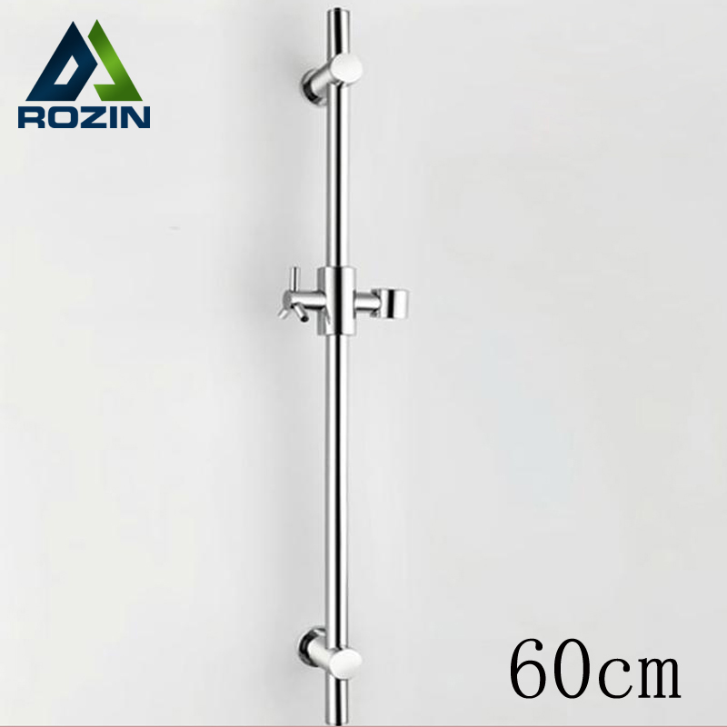 chrome wall mounted 60cm shower sliding pipe shower faucet lifting bar with handheld shower bracket