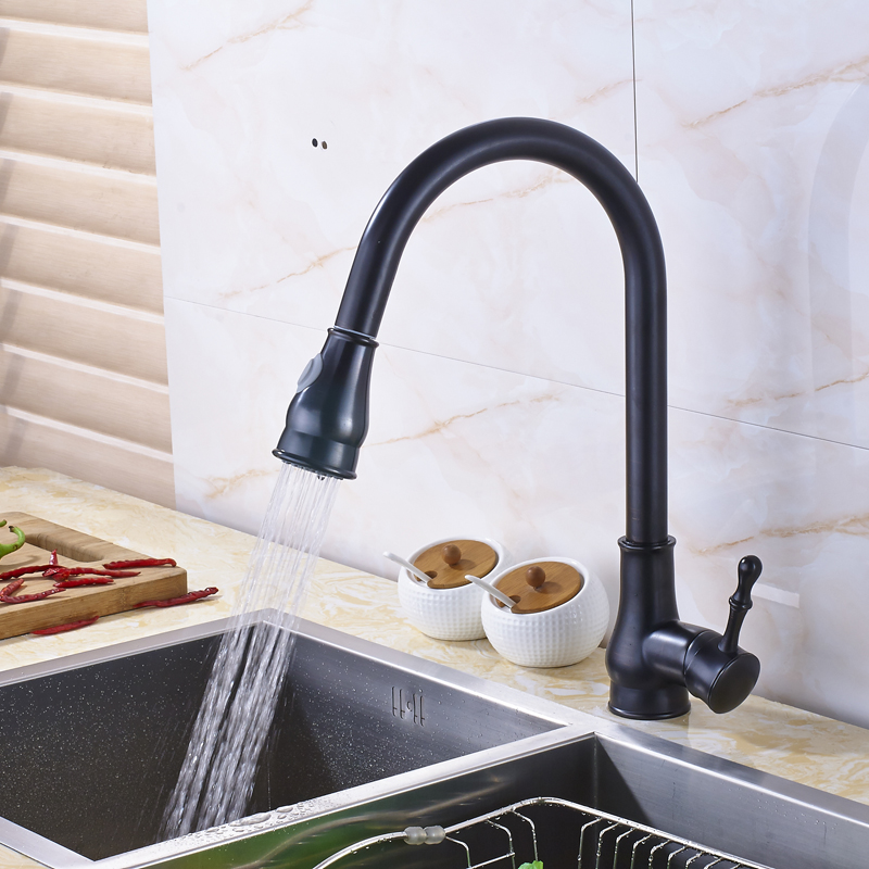 good quality pull out kitchen faucet deck mounted one handle single hole bathroom washing sink mixer taps