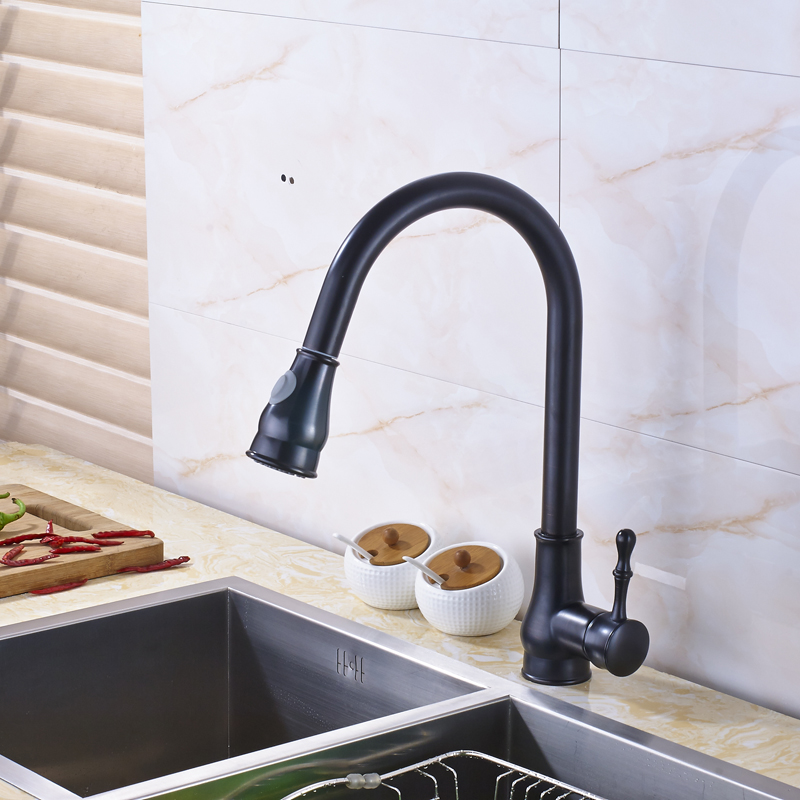 good quality pull out kitchen faucet deck mounted one handle single hole bathroom washing sink mixer taps