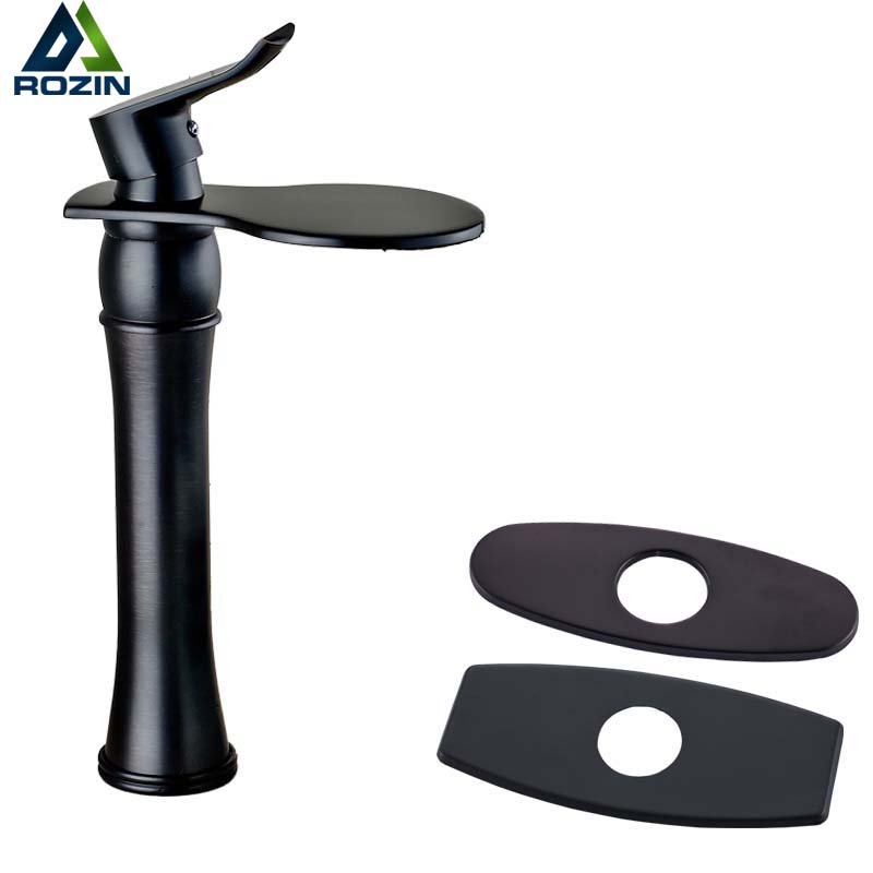 good quality waterfall single lever basin sink mixer crane taps deck mounted countertop and cold faucet decorate cover