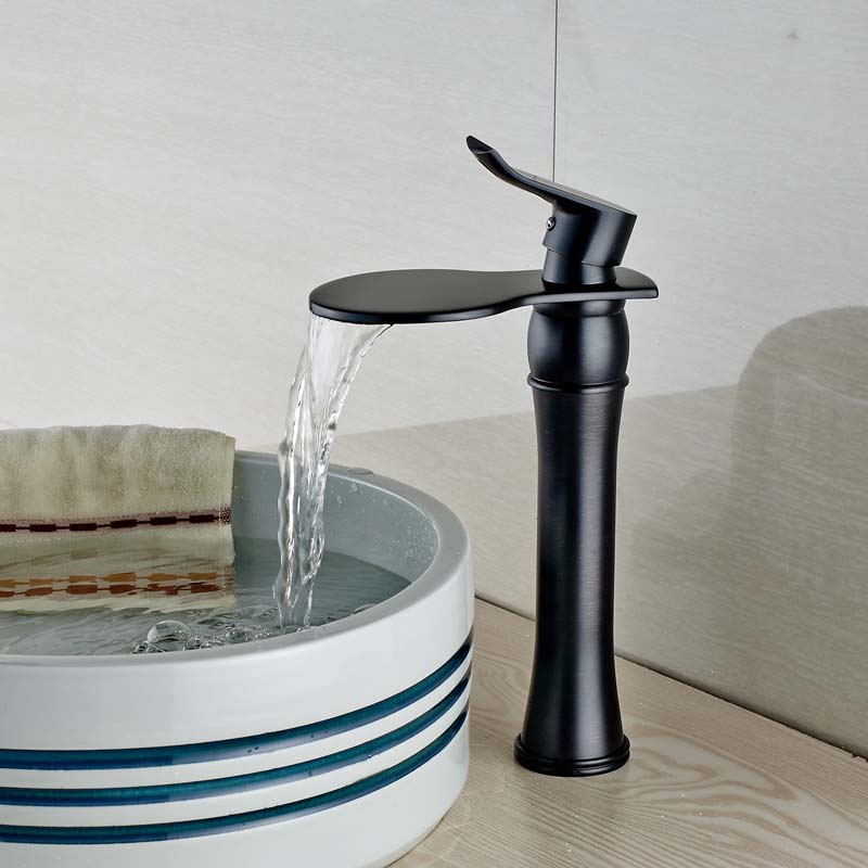 good quality waterfall single lever basin sink mixer crane taps deck mounted countertop and cold faucet decorate cover