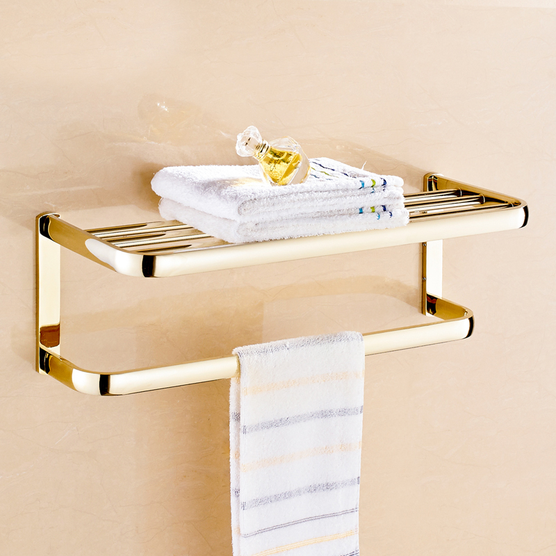 luxury golden bathroom towel bar bath shelfs wall mounted brass paper holder toilet brush rack bath hardware sets