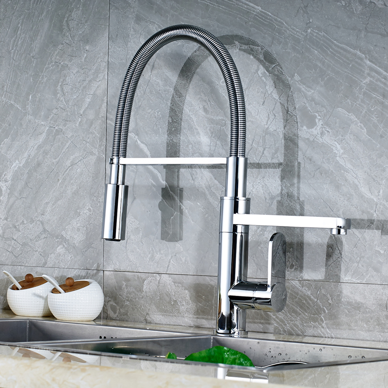 luxury two swivel spout single handle one hole kitchen water taps with and cold water kitchen mixer faucet