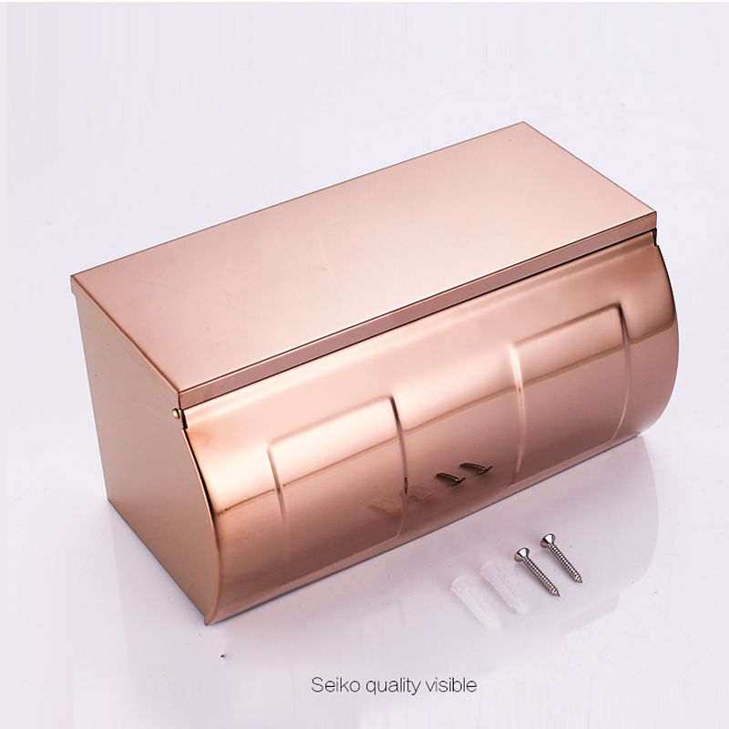 luxury wall mounted waterproof toilet paper box brass antique & golden bathroom paper tissue holder