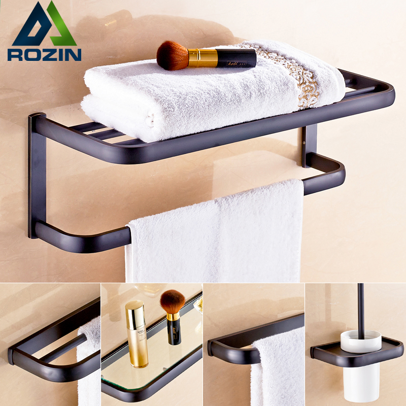 oil rubbed bronze bathroom bath towel rack wall mounted bath shower accessory towel bar storage holder