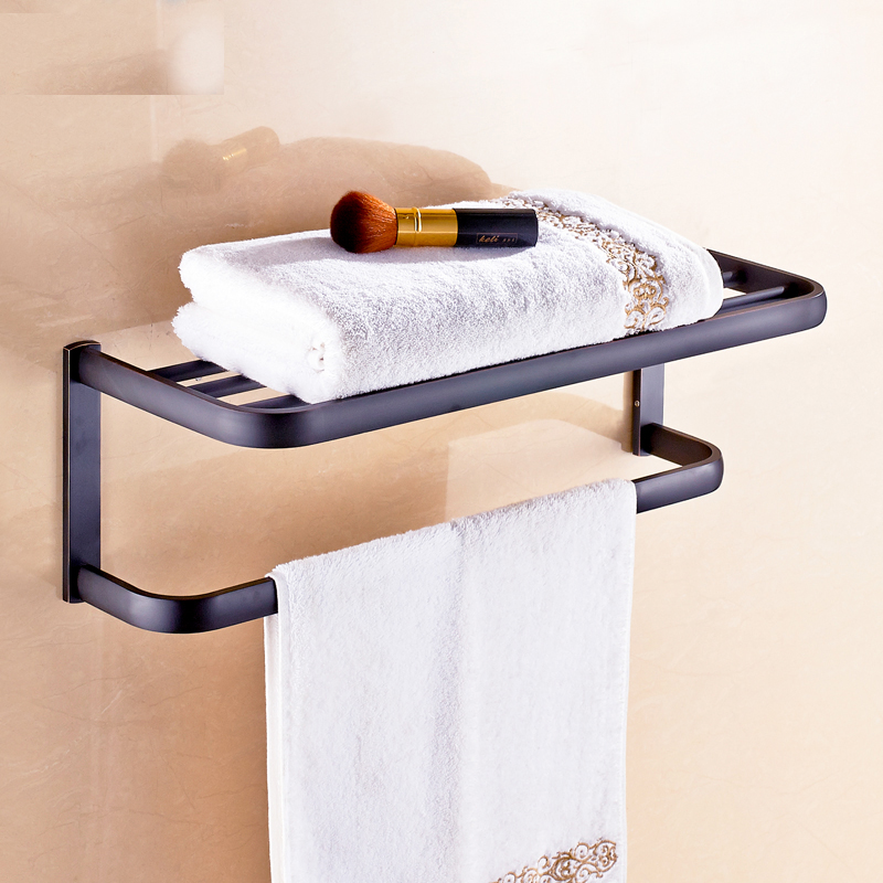 oil rubbed bronze bathroom bath towel rack wall mounted bath shower accessory towel bar storage holder