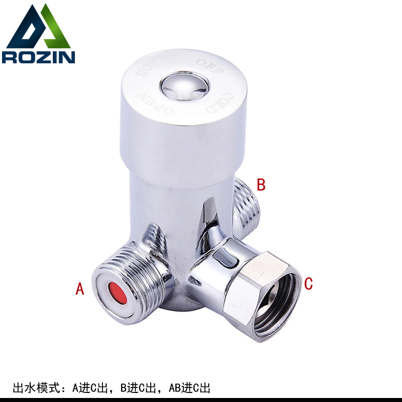 polished chrome bathroom faucet diverter valve - 1/2 inch three way t-adapter valve for bathroom kitchen faucet