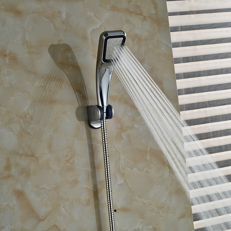 polished chrome single handle hand shower faucet wall mounted cold water spout tap with hand shower holder