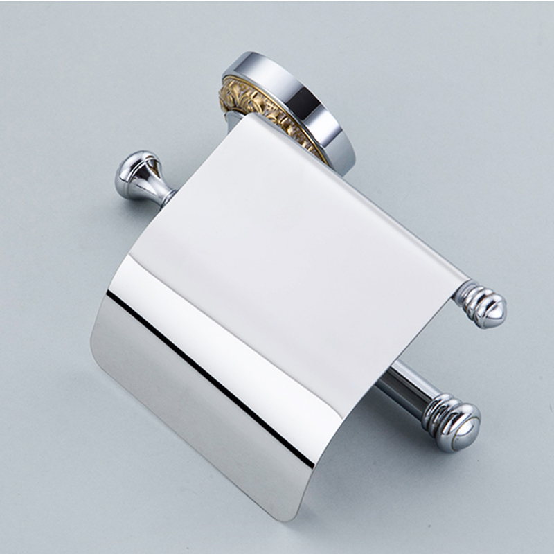 polished chrome toilet paper holder with cover brass toilet roll paper tissue holder rod