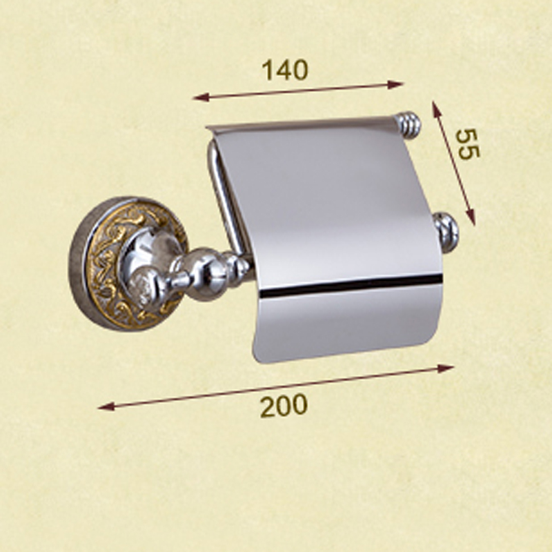 polished chrome toilet paper holder with cover brass toilet roll paper tissue holder rod