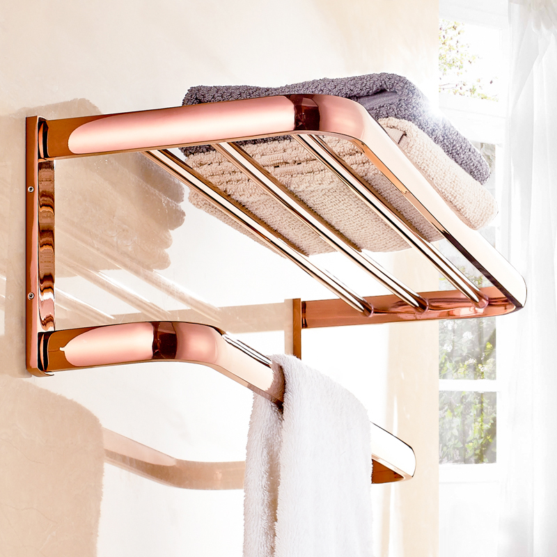 rose golden bathroom hardware sets towel rack/ storage shelf /towe bar / toilet brush holder / paper holder