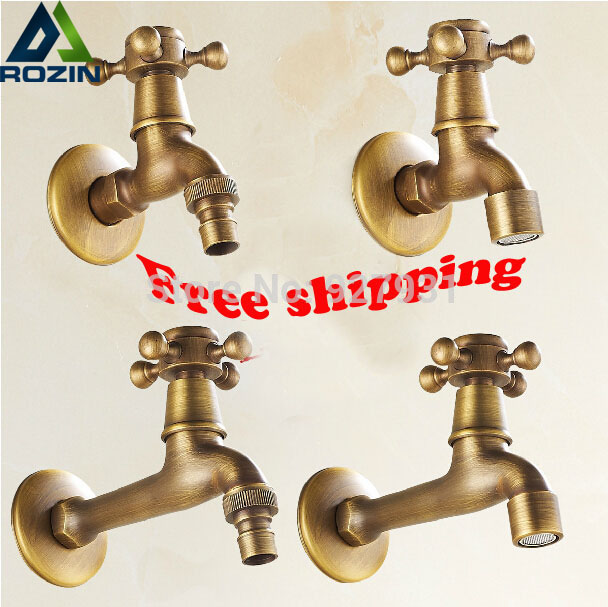 single cross handles bathroom washing machine/ mop pool faucet antique brass finished