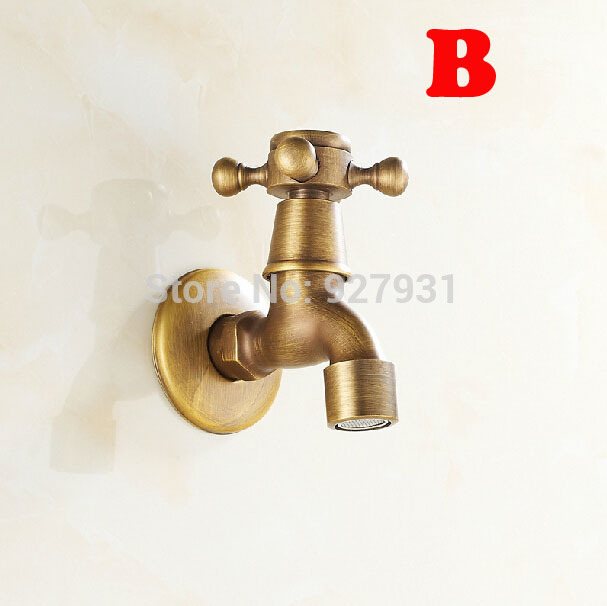 single cross handles bathroom washing machine/ mop pool faucet antique brass finished