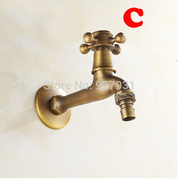 single cross handles bathroom washing machine/ mop pool faucet antique brass finished