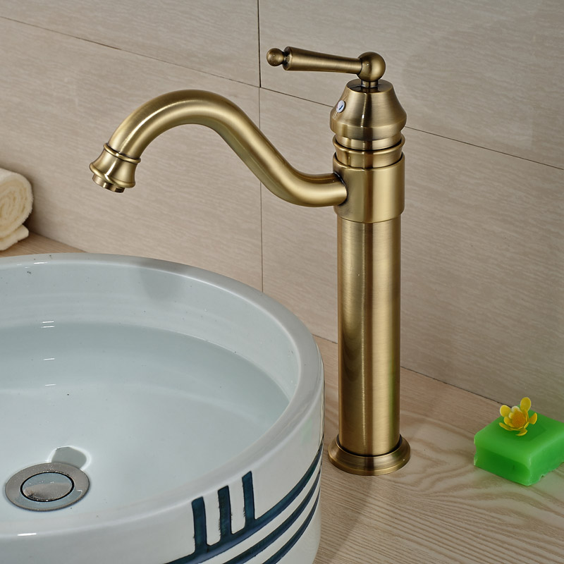 single hole antique bronze bathroom basin faucet polished brass faucet cold water mixer tap