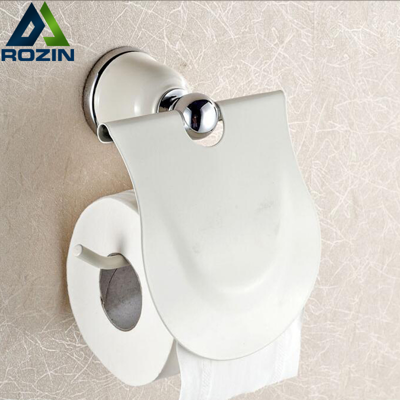 whole and retail white chrome toilet paper holder fashion wall mounted roll toilet paper tissue holder