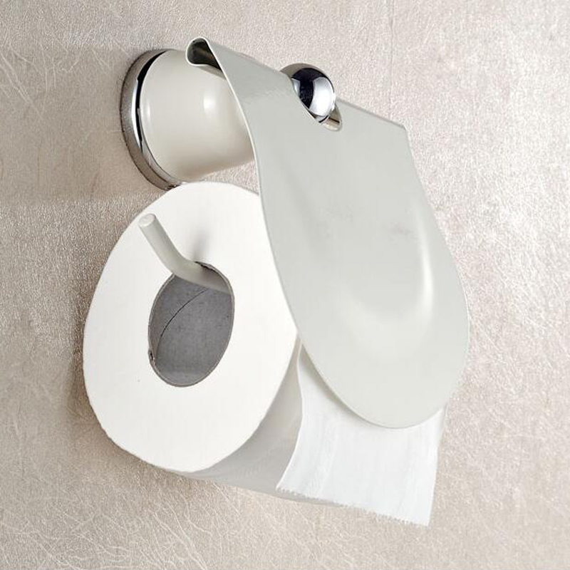 whole and retail white chrome toilet paper holder fashion wall mounted roll toilet paper tissue holder