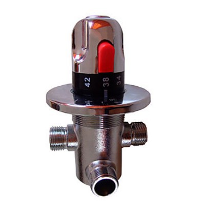 Chrome Finish Thermostatic Mixing Water Temperature Control Valve No Scalding 1/2"