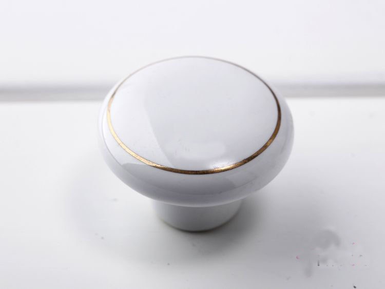 -D:33mm white Ceramic knob Cabinet DRAWER Pull KNOB Dresser knob pull/ Kitchen with screw 10pcs/lot