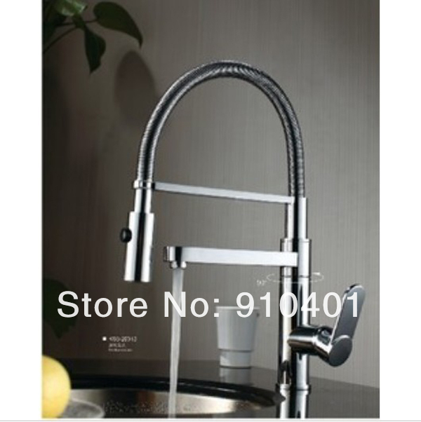 Wholesale And Retail Promotion  Chrome Brass Kitchen Bar Sink Mixer Tap Faucet Dual Swivel Spout Single Handle