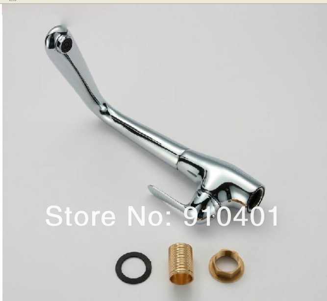 Wholesale And Retail Promotion NEW Deck Mounted Chrome Brass Bathroom Basin Faucet Swivel Spout Sink Mixer Tap