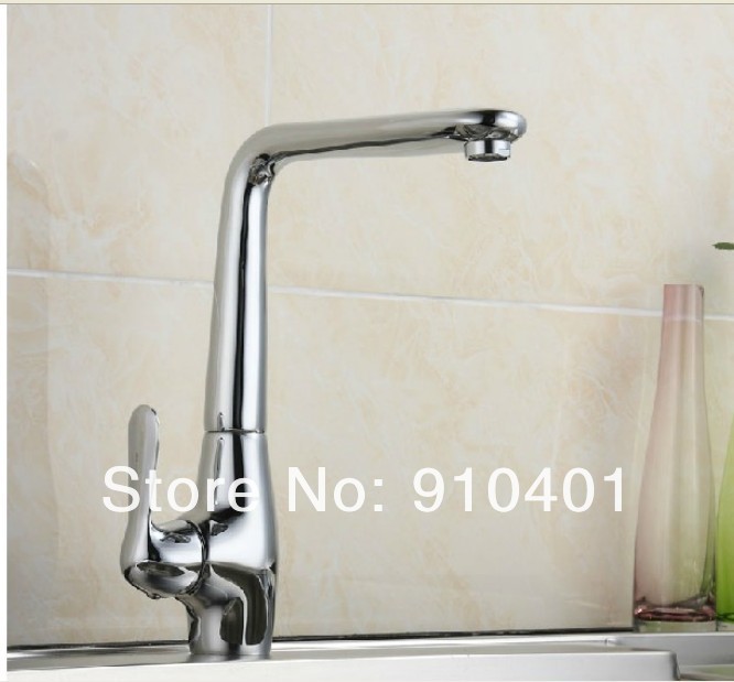 Wholesale And Retail Promotion NEW Deck Mounted Chrome Brass Bathroom Basin Faucet Swivel Spout Sink Mixer Tap