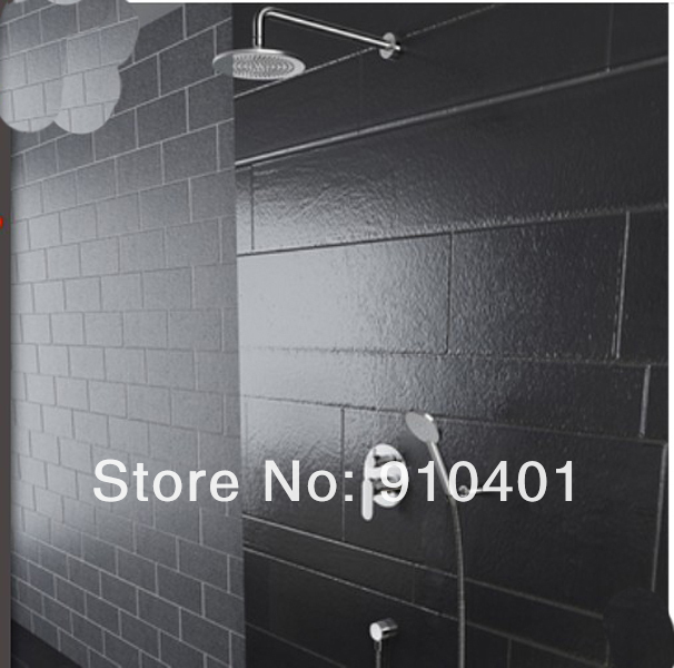 Wholesale And Retail Promotion NEW Wall Mounted Luxury Bathroom Shower Faucet Set Rain Shower Mixer Tap Chrome