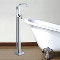 NEW Contemporary Floor Mounted Standing Bathtub Faucet Tap Set &Hand Shower Tub Filler Chrome Finish