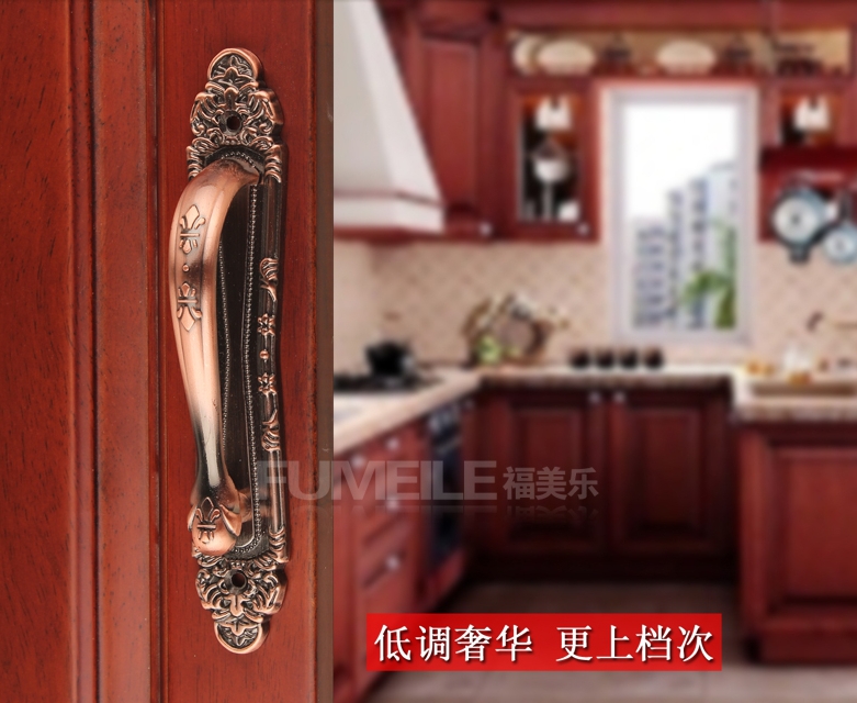 Wholesale Hardware accessories High quality Furniture handles Red copper Door handles Modern handles 248mm 2pcs/lot Free ship
