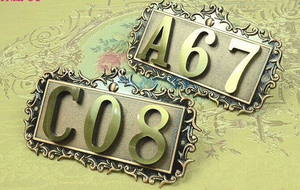 New classical European Contracted style high grade villa door plate with three number antique bronze color
