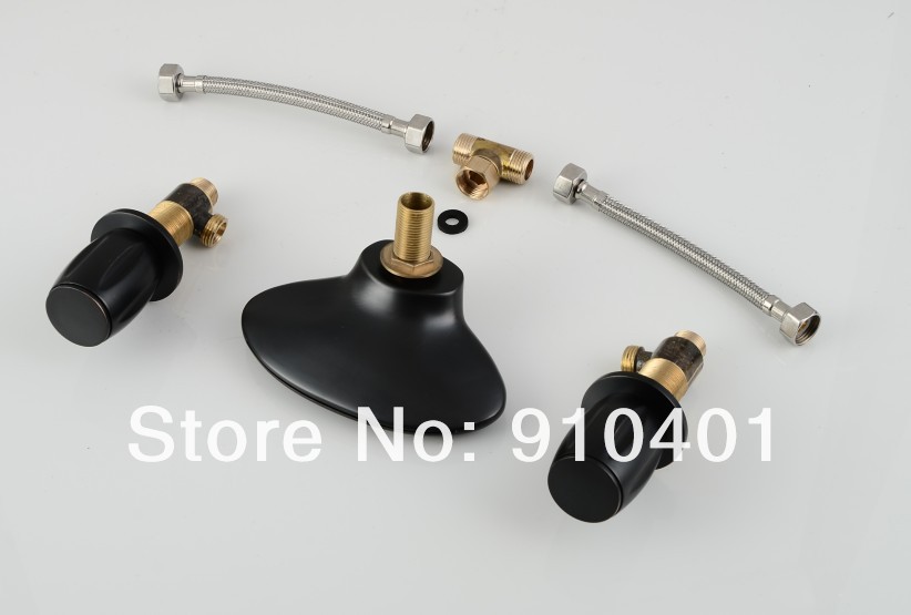 Wholesale And Retail Promotion  LED Widespread Oil Rubbed Bronze Waterfall Bathroom Basin Faucet Sink Mixer Tap