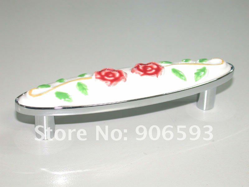 12pcs lot free shipping\Porcelain shell cartoon cabinet knob\zinc alloy base chrome plated\furniture knob\furniture handle