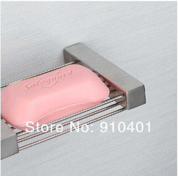 Wholesale And Retail Promotion Modern Square Brushed Nickel Solid Brass Wall Mounted Soap Dish Holder Basket