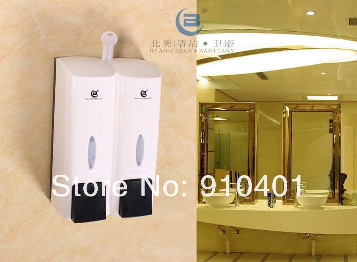 Wholesale And Retail Promotion NEW Bathroom Hotel Wall Mounted Bathroom Liquid Soap Shampoo Dispenser 300ml*2