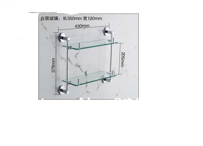 Wholesale And Retail Promotion Modern Bathroom Shower Caddy Cosmetic Glass Shelf Dual Tier Glass Storage Holder