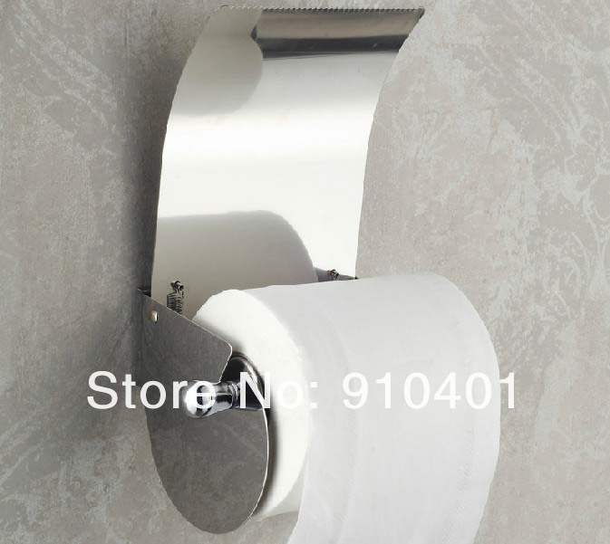 Wholesale And Retail Promotion Waterproof Wall Mount Chrome Bathroom Toilet Paper Holder Tissue Holder W/ Cover