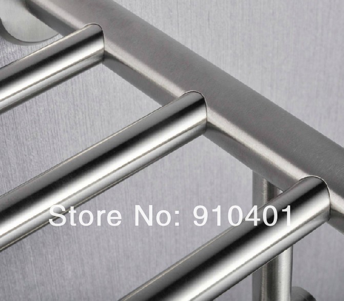 Wholesale And Retail Promotion Wall Mounted Brushed Nickel Round Bathroom Towel Shelf Towel Rack Holder Bars