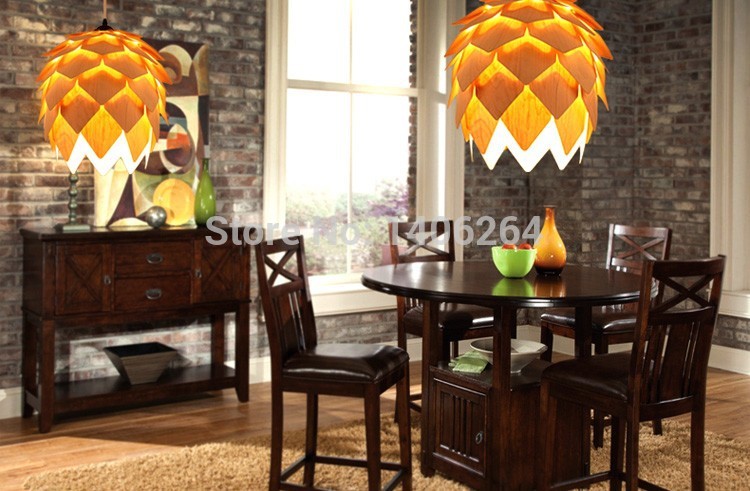 20cm modern wooden pinecone diy decoration pendant lamp cafe bar coffee shop hall store club bedside