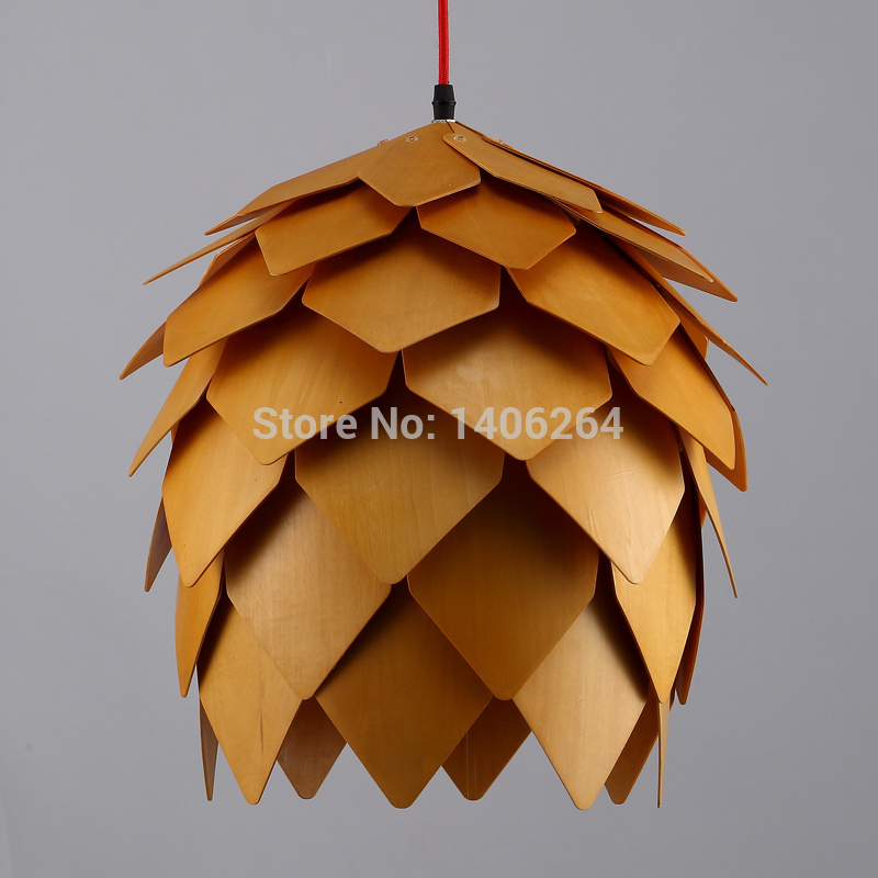 20cm modern wooden pinecone diy decoration pendant lamp cafe bar coffee shop hall store club bedside