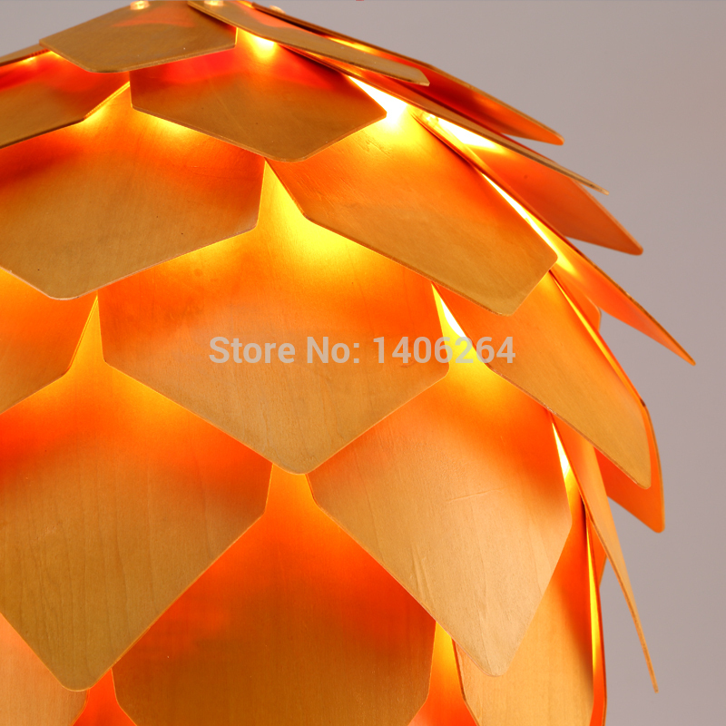 20cm modern wooden pinecone diy decoration pendant lamp cafe bar coffee shop hall store club bedside